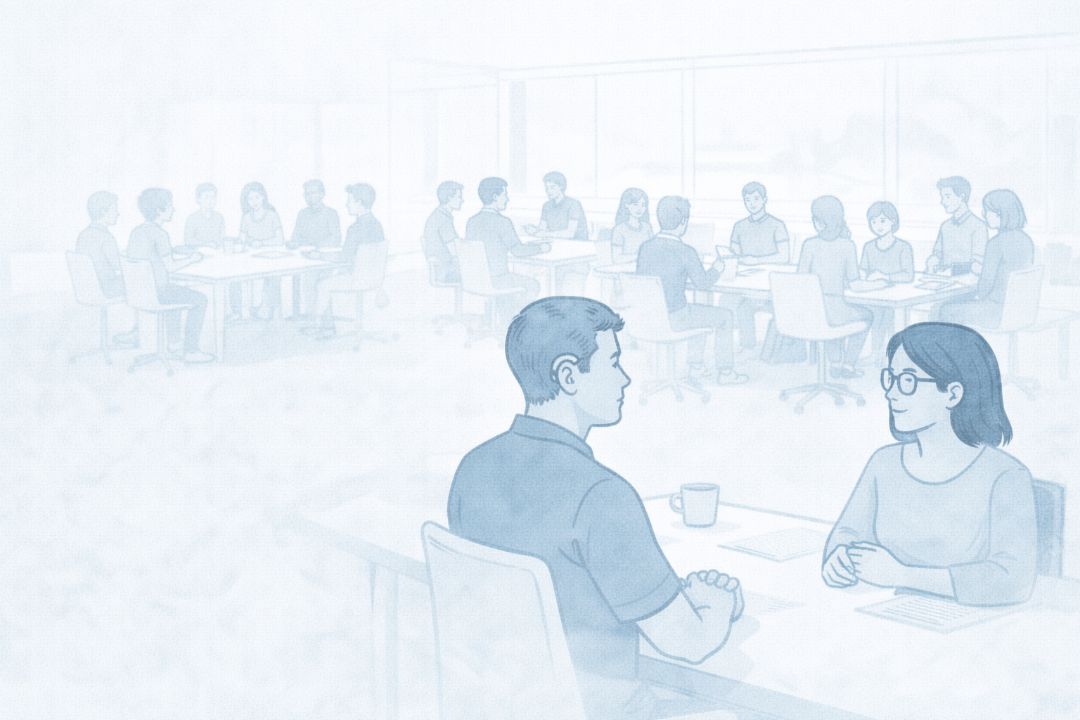 Illustration Hörbehinderung am Arbeitsplatz